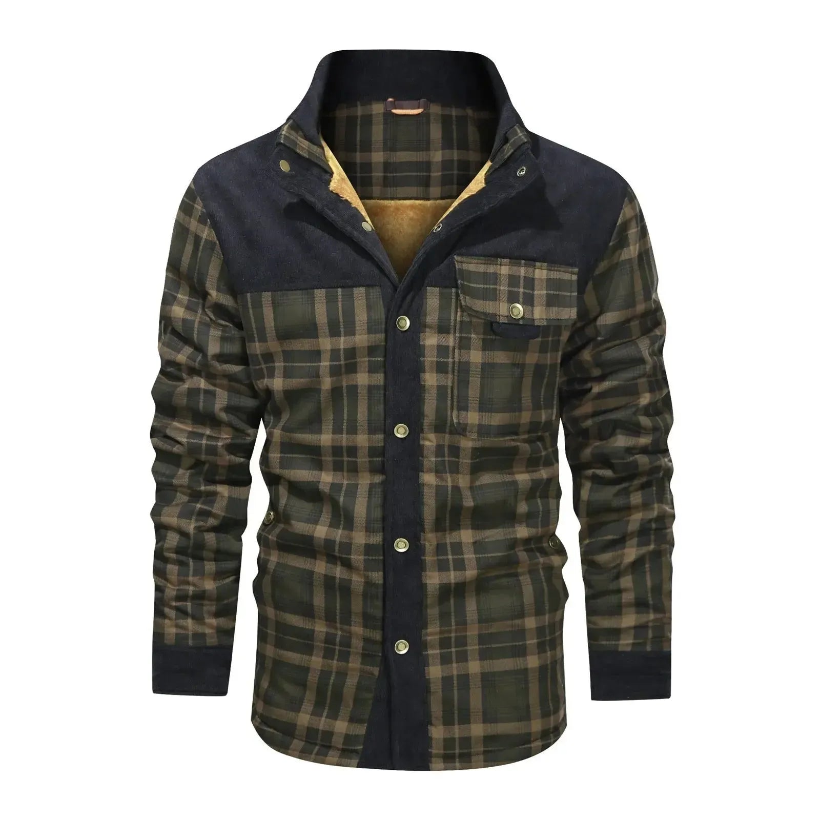 Gefütterte karierte Holzfällerjacke für Herren