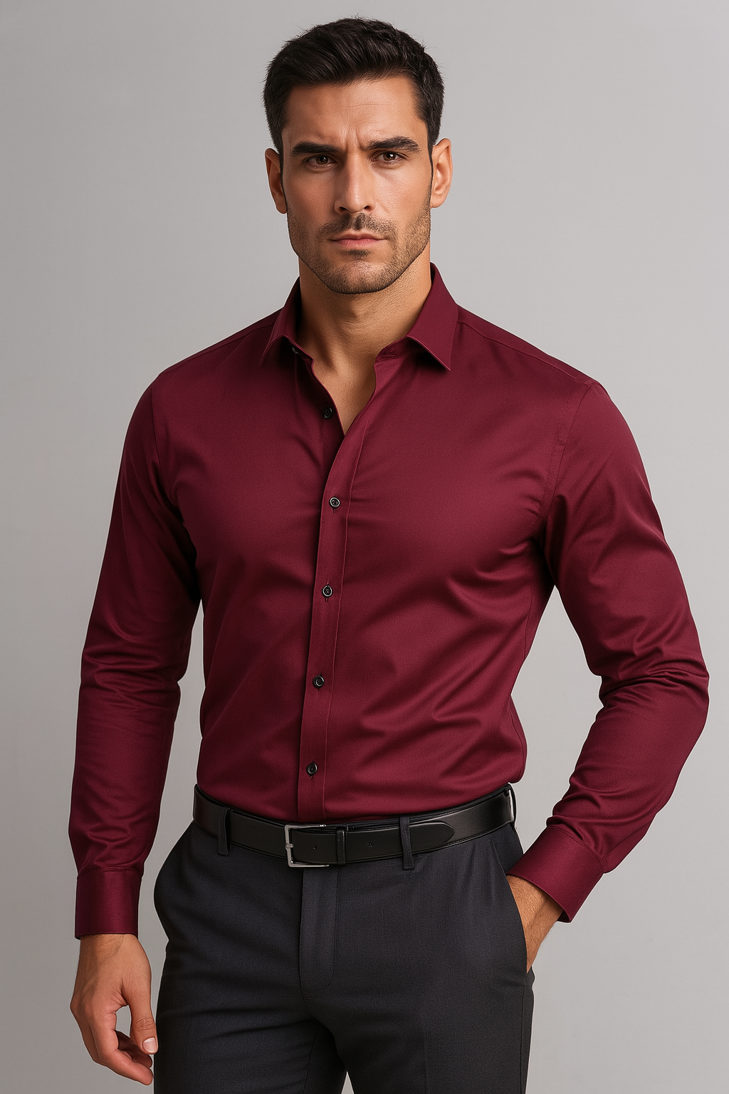 Slim Fit Herrenhemd mit Stretch und Anti-Falten-Funktion