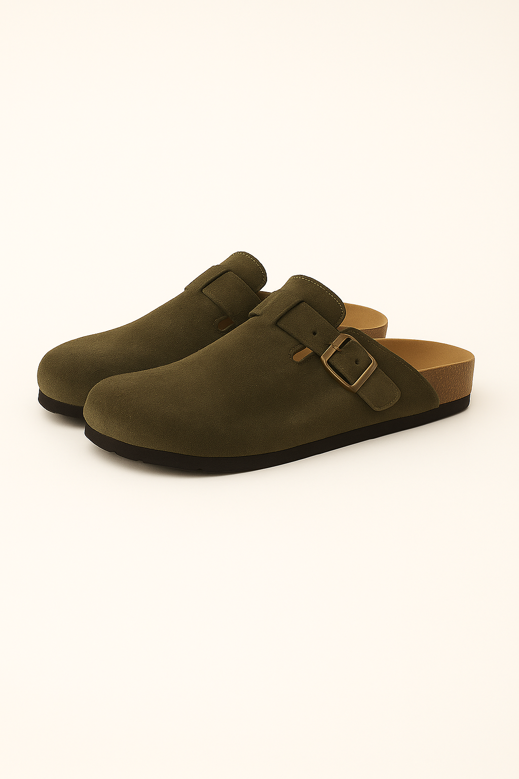 Suede Clogs für Herren mit verstellbarem Riemen