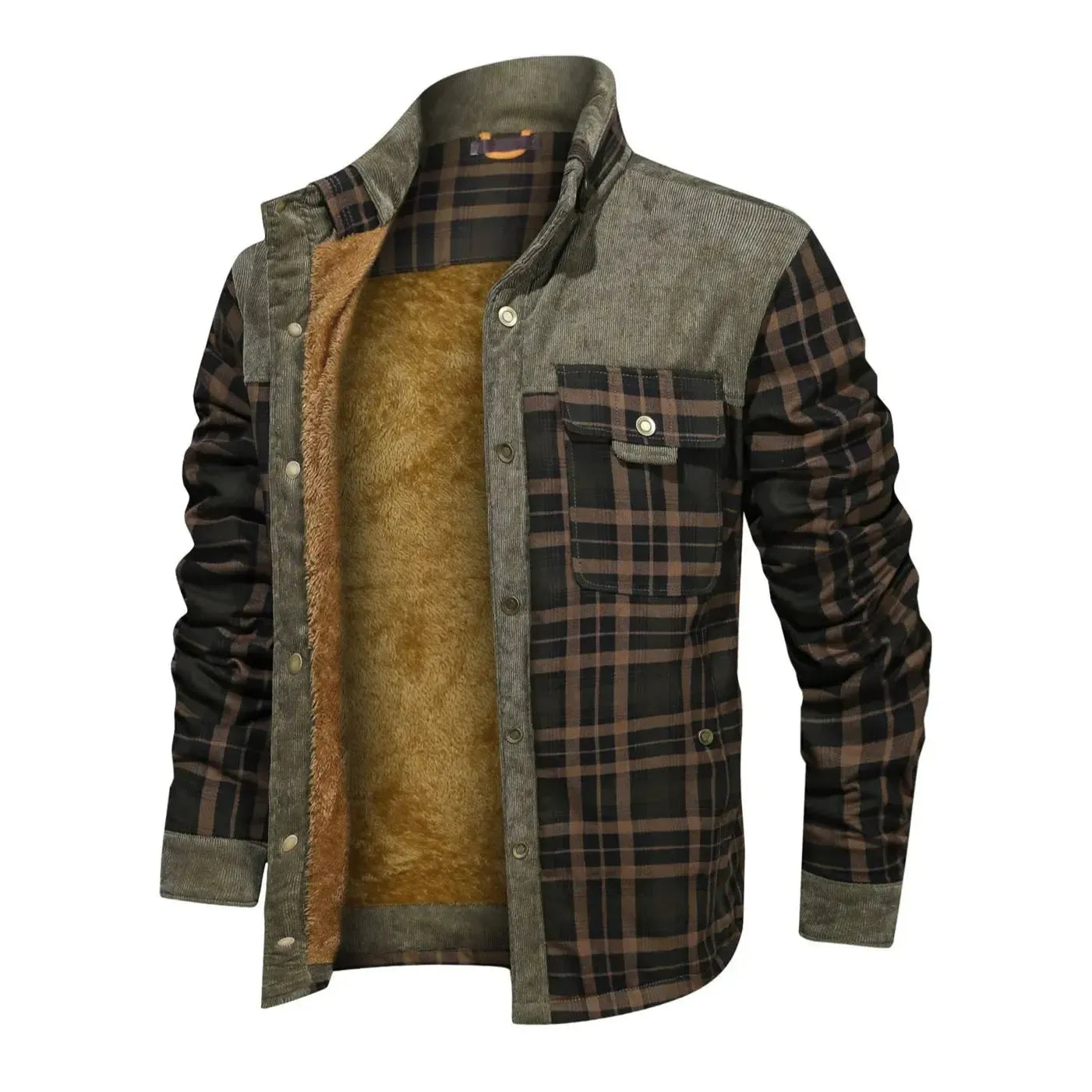 Gefütterte karierte Holzfällerjacke für Herren