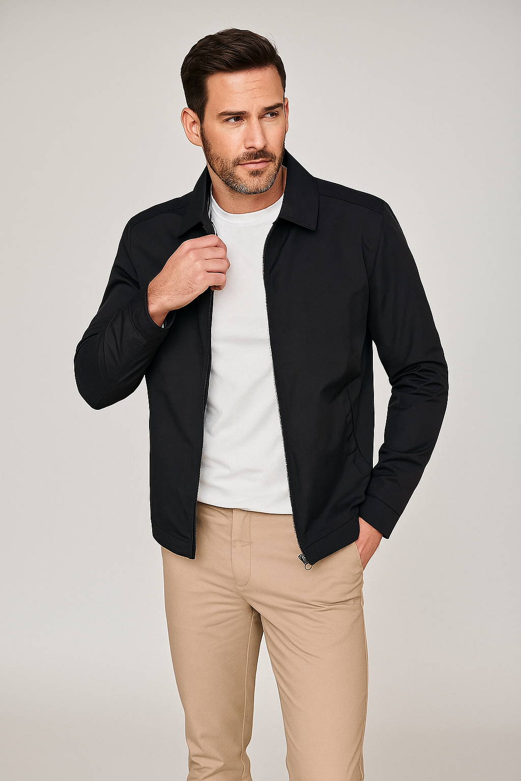 Lightweight Sommerjacke für Herren mit kariertem Innenfutter