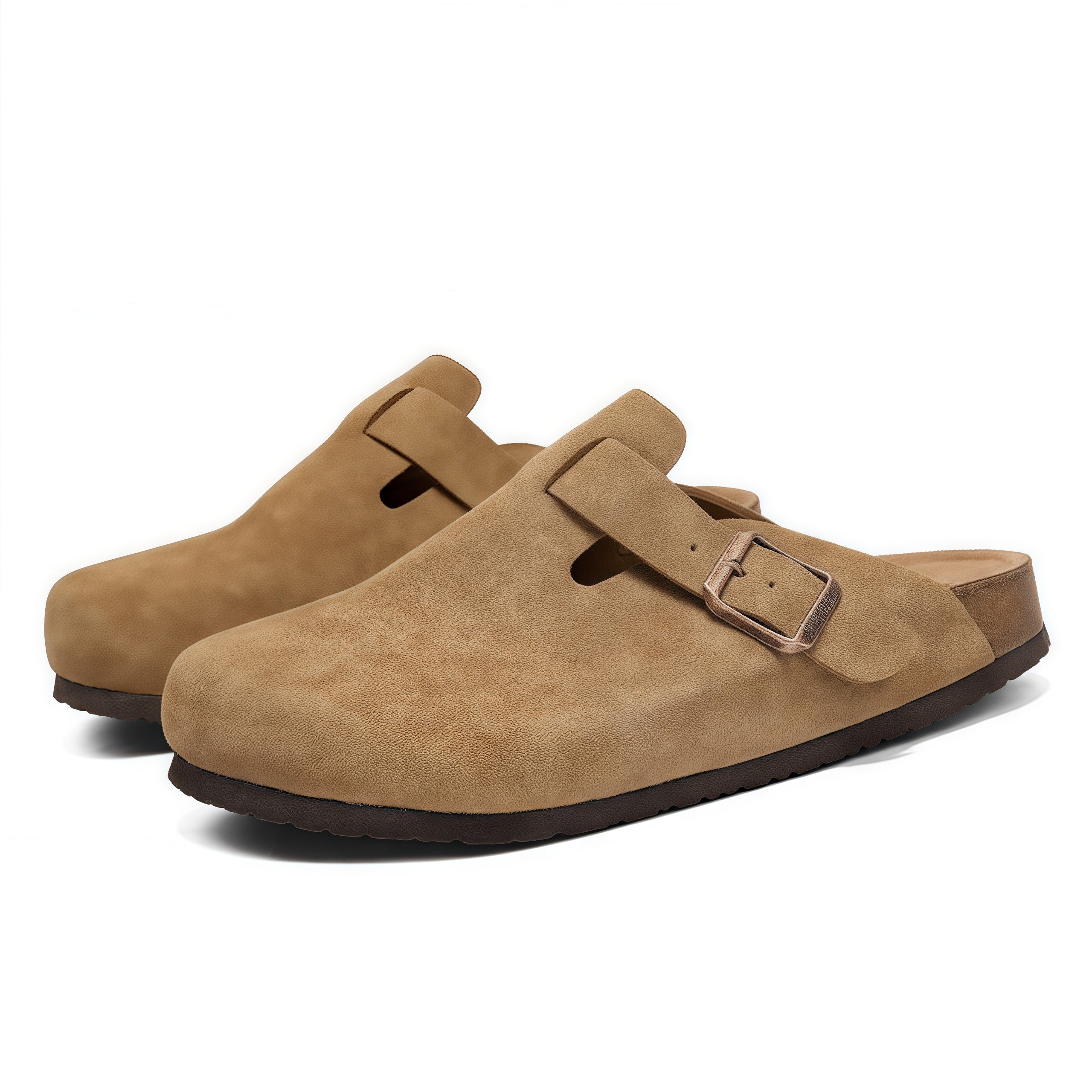 Wildleder Clogs Loafers mit verstellbarem Riemen
