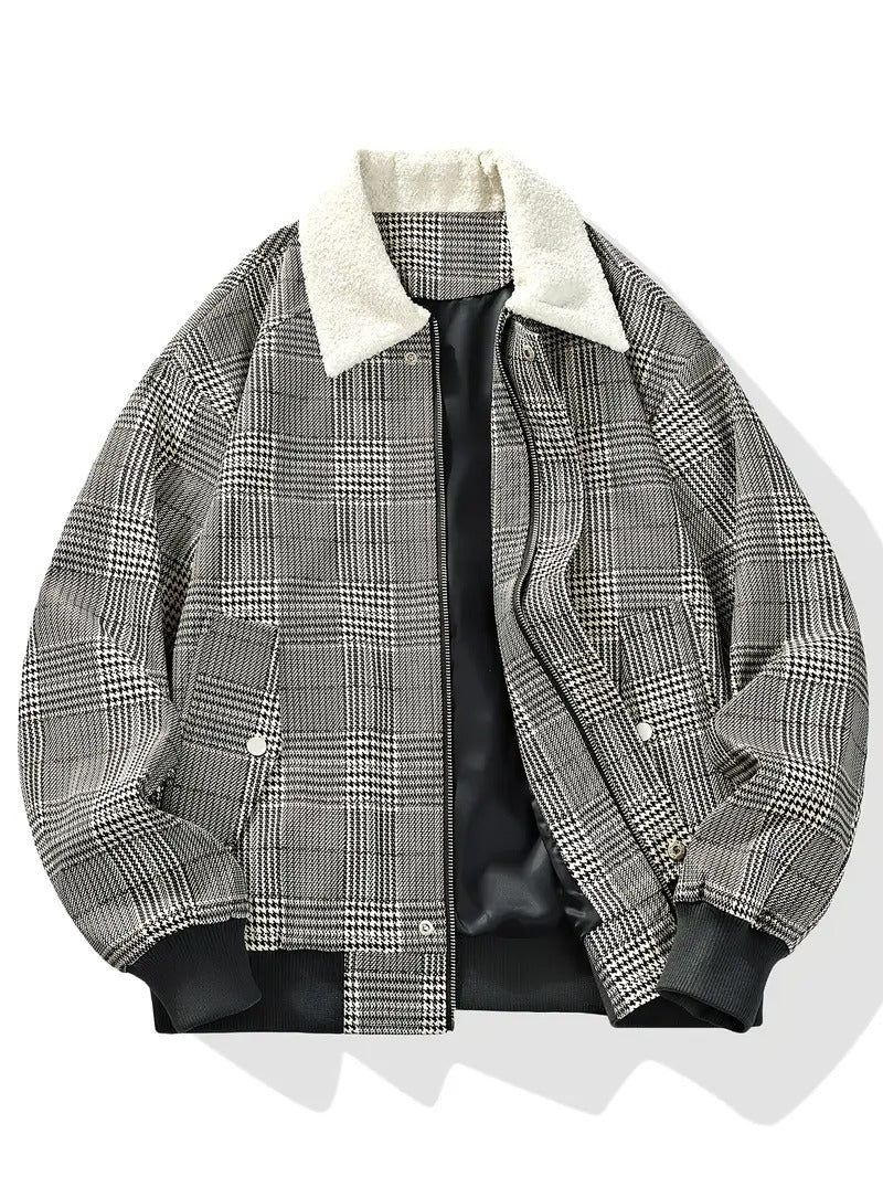Jacke mit kariertem Innenfutter